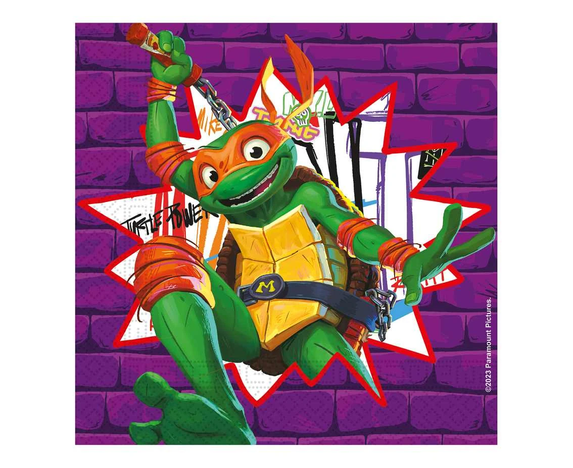 Paper napkins Teenage Mutant Ninja Turtle Nickelodeon, 33x33 cm, 20 pcs (paper FSC) EOL