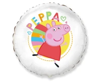 Foil balloon 18" FX - Happy Peppa (white), 1 pc.,  unpacked (flat)