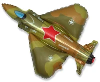 Foil balloon 24" FX - Airplane: military fighter,  unpacked (flat)