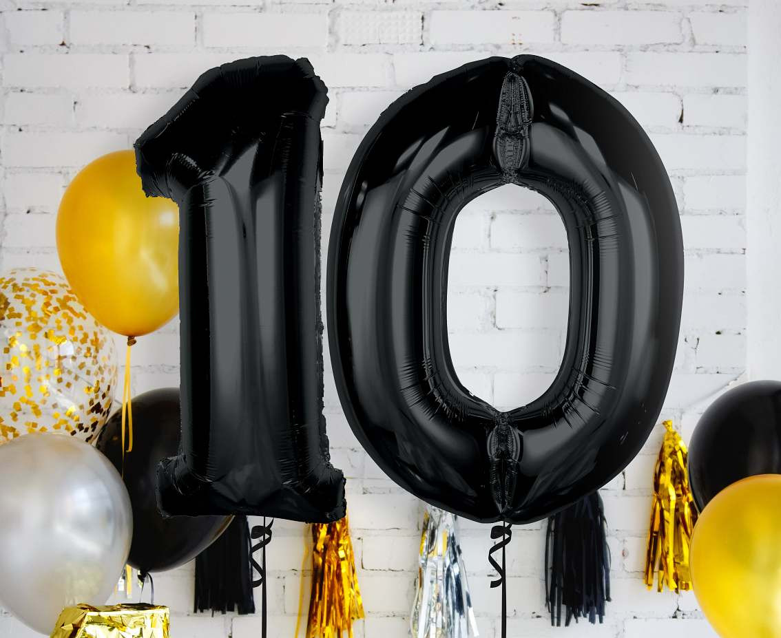 Foil balloon number 0, black, 92 cm EOL