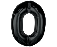 Foil balloon number 0, black, 92 cm EOL