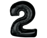 Foil balloon number 2, black, 92 cm EOL