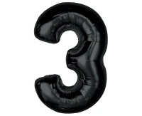 Foil balloon number 3, black, 92 cm EOL