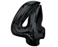 Foil balloon number 4, black, 92 cm EOL