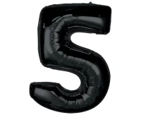 Foil balloon number 5, black, 92 cm EOL