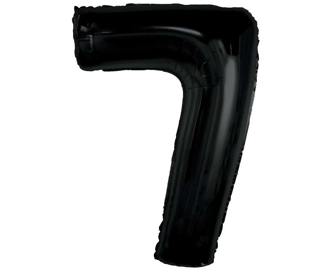 Foil balloon number 7, black, 92 cm EOL