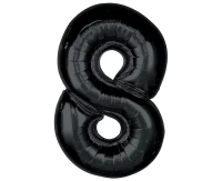 Foil balloon number 8, black, 92 cm EOL