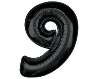 Foil balloon number 9, black, 92 cm EOL