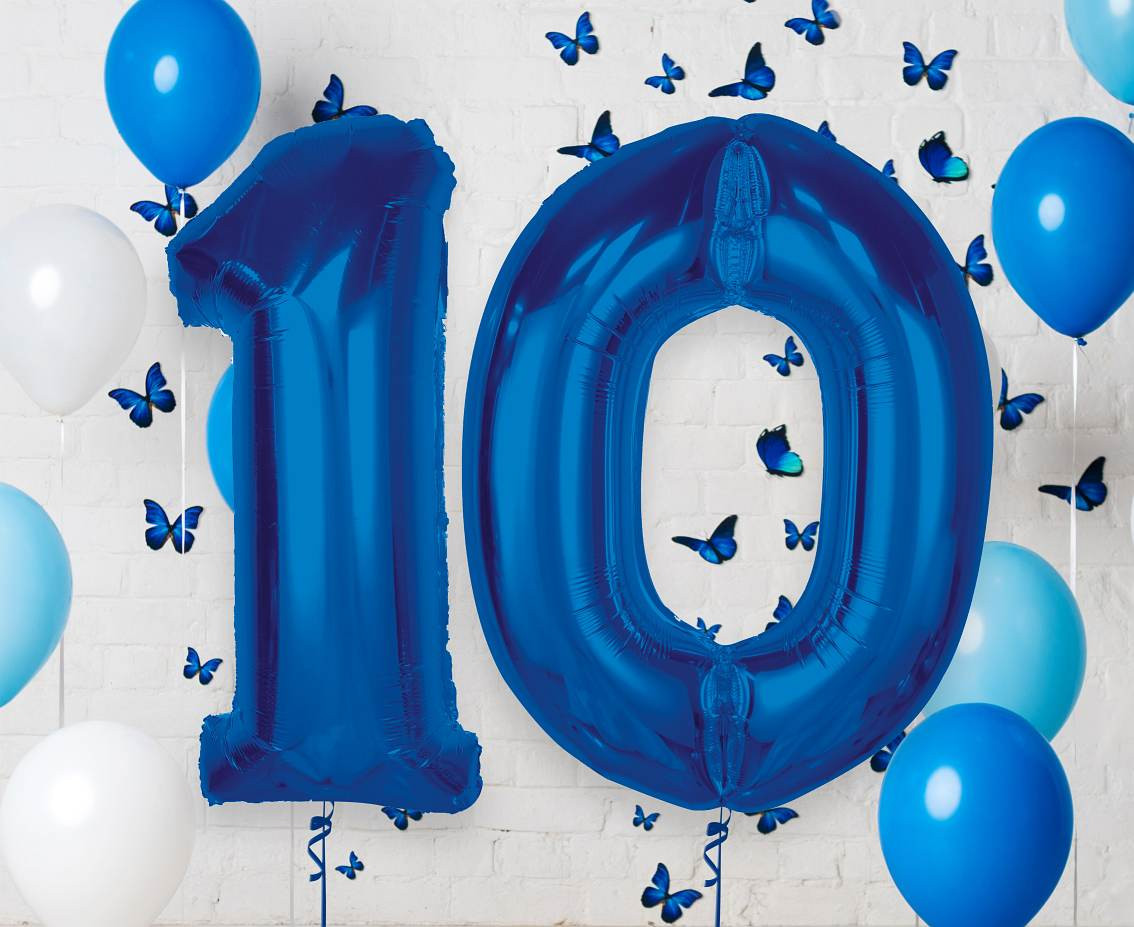 Foil balloon B&C Number 1, blue, 92 cm