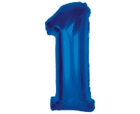 Foil balloon B&C Number 1, blue, 92 cm