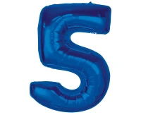 Foil balloon B&C Number 5, blue, 92 cm