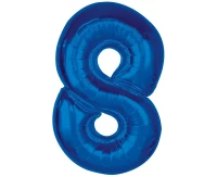 Foil balloon B&C Number 8, blue, 92 cm