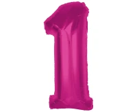 Foil balloon number 1, pink, 92 cm