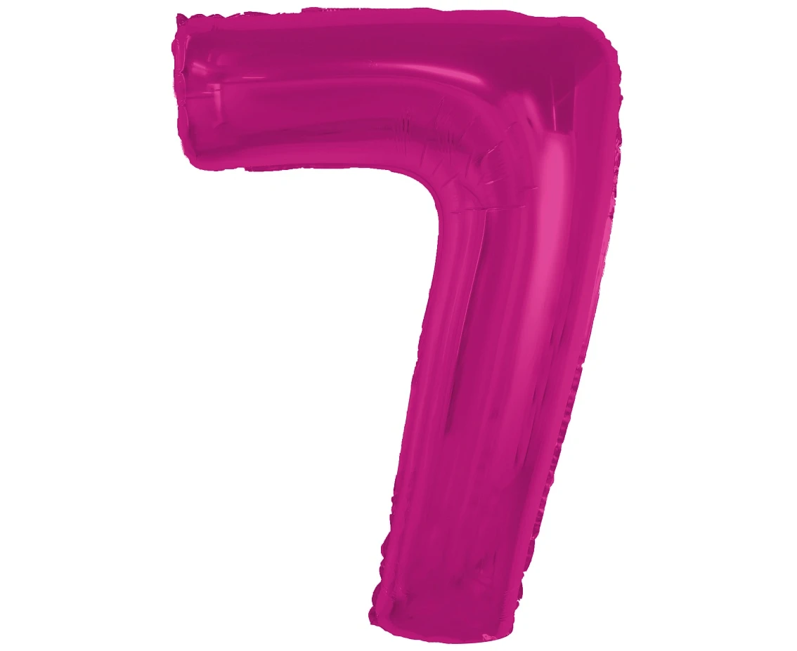 Foil balloon number 7, pink, 92 cm
