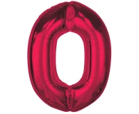 Foil balloon number 0, red, 92 cm EOL