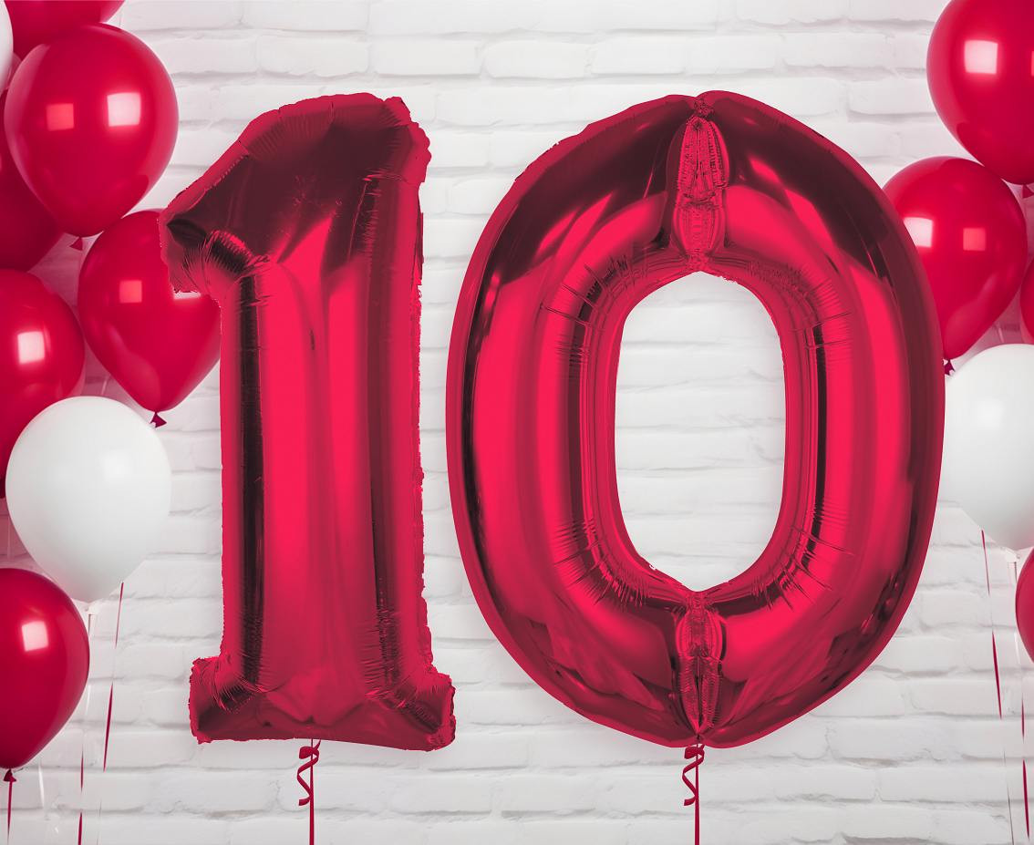 Foil balloon number 1, red, 92 cm EOL