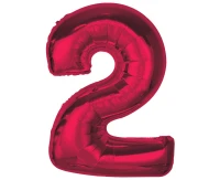 Foil balloon number 2, red, 92 cm EOL