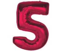 Foil balloon number 5, red, 92 cm EOL
