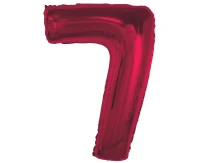 Foil balloon number 7, red, 92 cm EOL