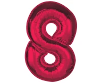 Foil balloon number 8, red, 92 cm EOL