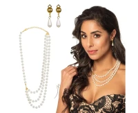Jewel set Pearl (earrings, necklace)