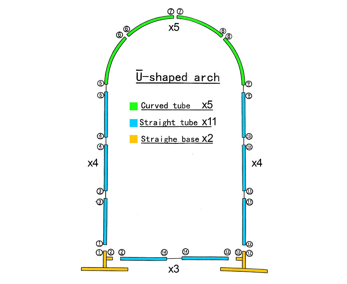 Rectangle with arch, gold , 120x220 cm