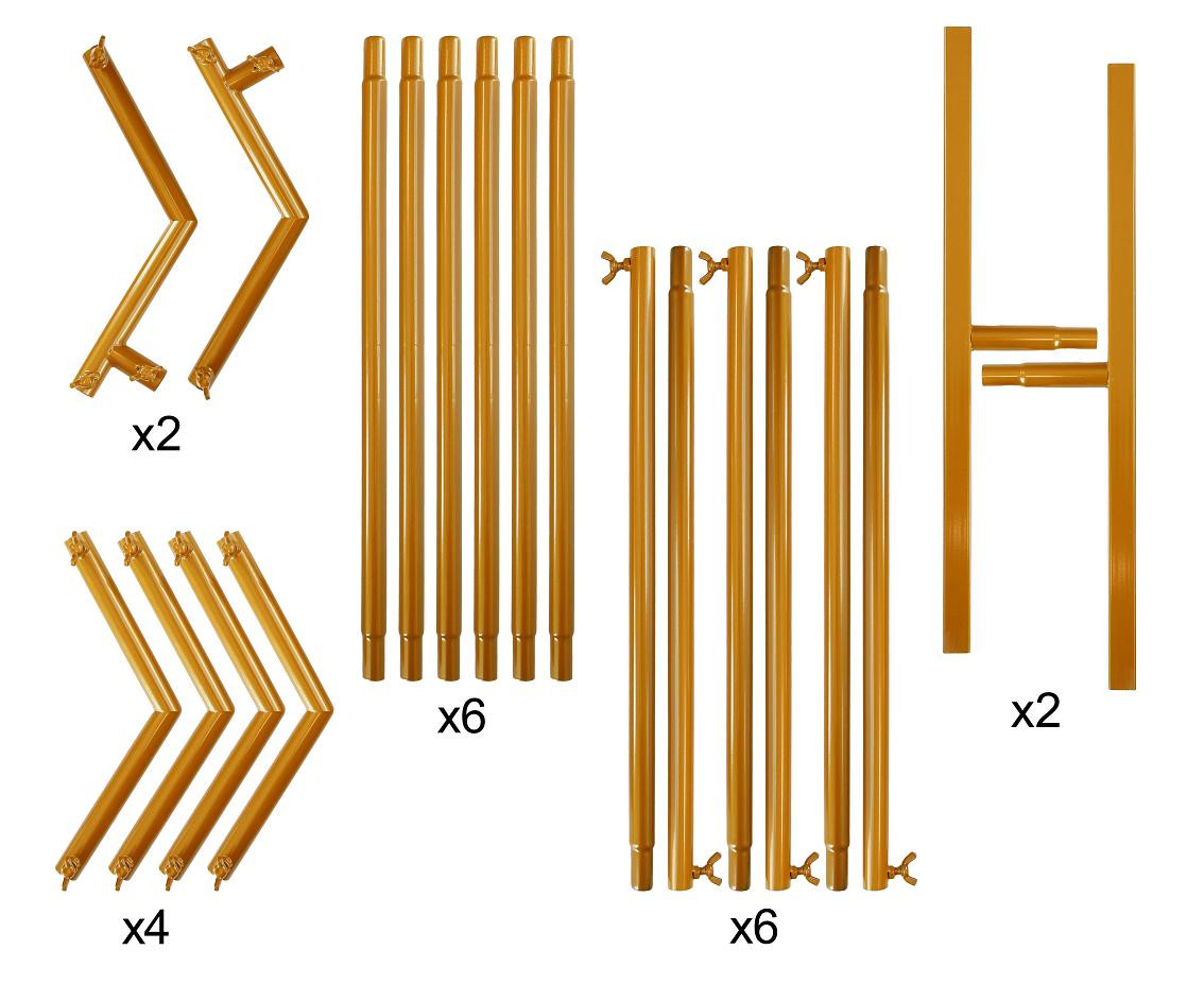 Hexagon frame, gold, 200x200 cm