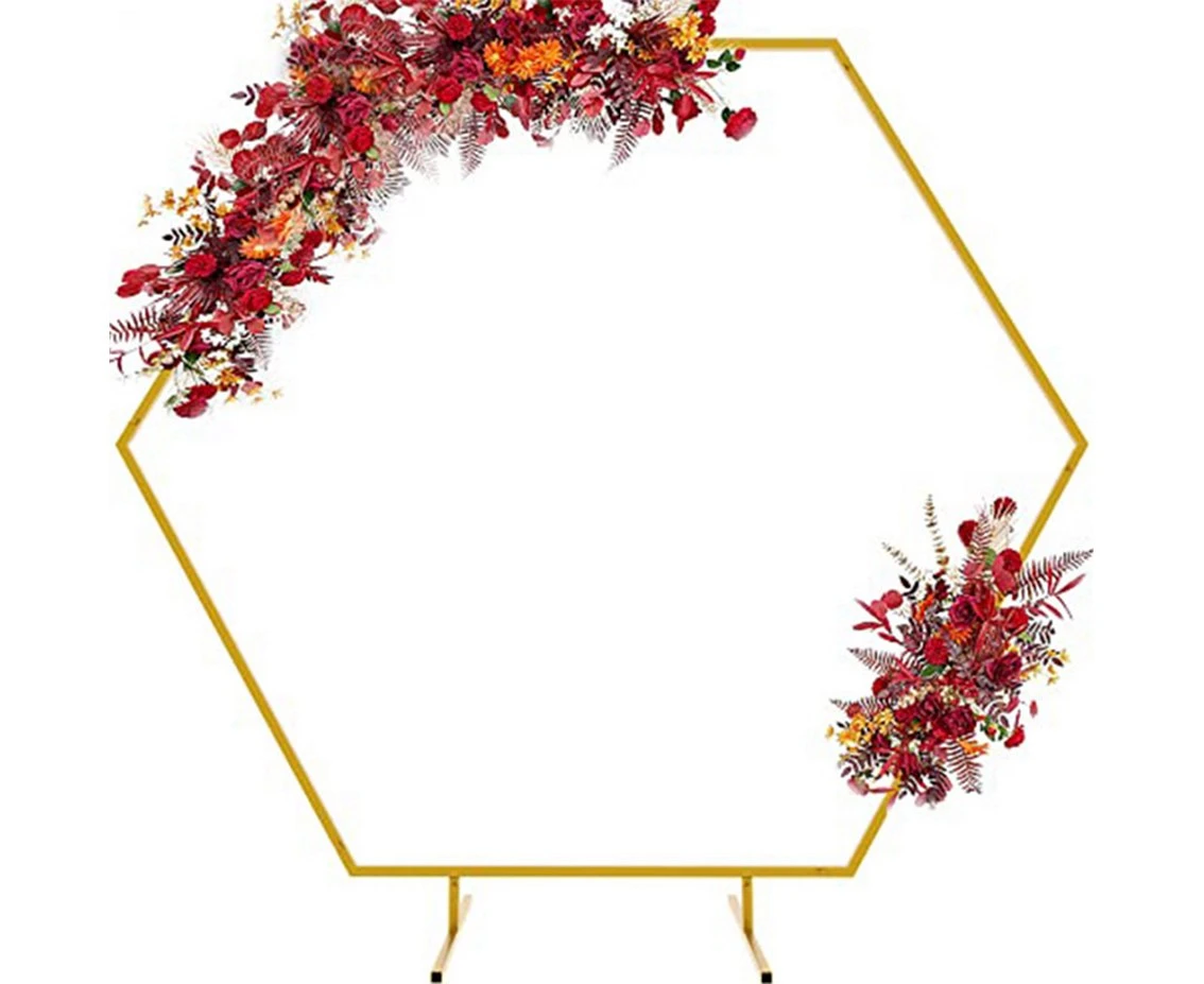 Hexagon frame, gold, 200x200 cm