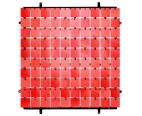 Decorative red panel, black background, 30x30 cm / 100 squares