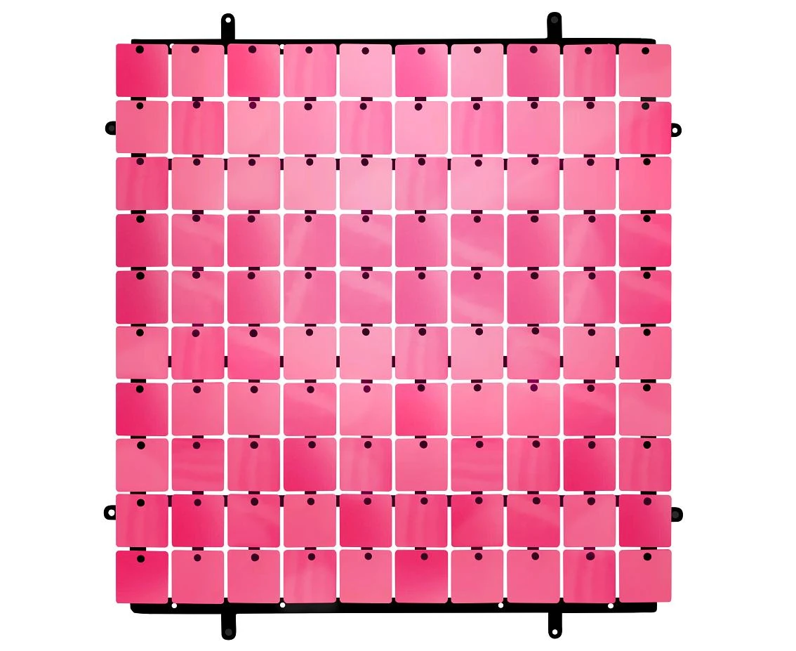 Decorative fuchsia panel, black background, 30x30 cm / 100 squares