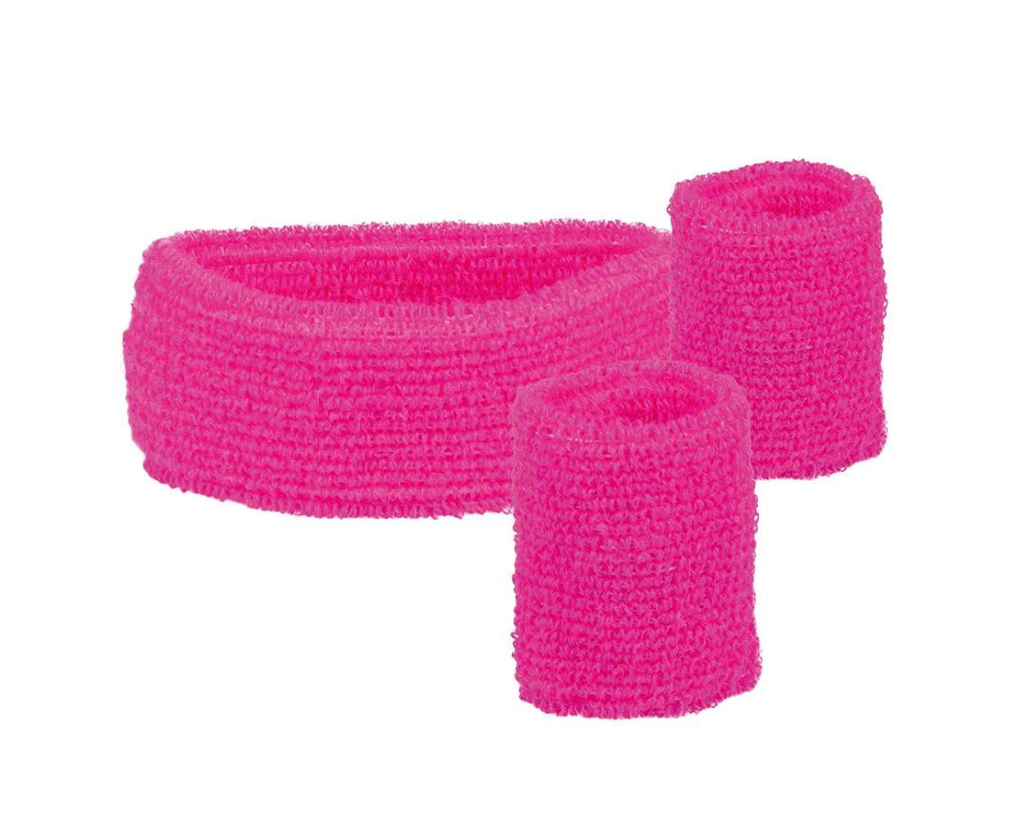 Set sweatbands, neon pink