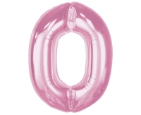 Foil balloon B&C Number 0, light pink, 92 cm