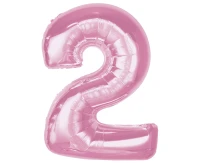 Foil balloon B&C Number 2, light pink, 92 cm