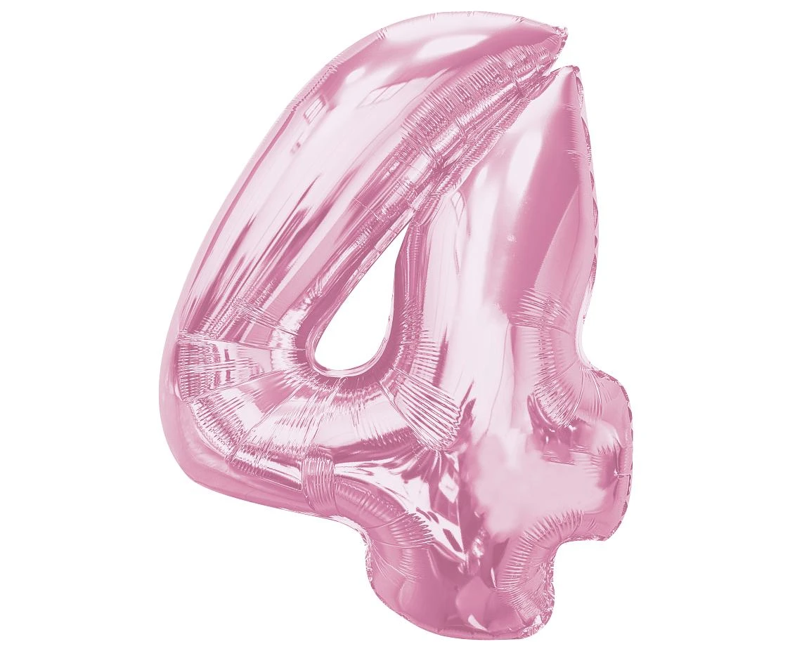 Foil balloon B&C Number 4, light pink, 92 cm
