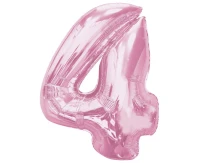 Foil balloon B&C Number 4, light pink, 92 cm