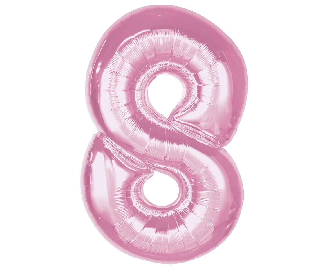 Foil balloon B&C Number 8, light pink, 92 cm