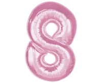 Foil balloon B&C Number 8, light pink, 92 cm
