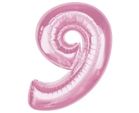 Foil balloon B&C Number 9, light pink, 92 cm