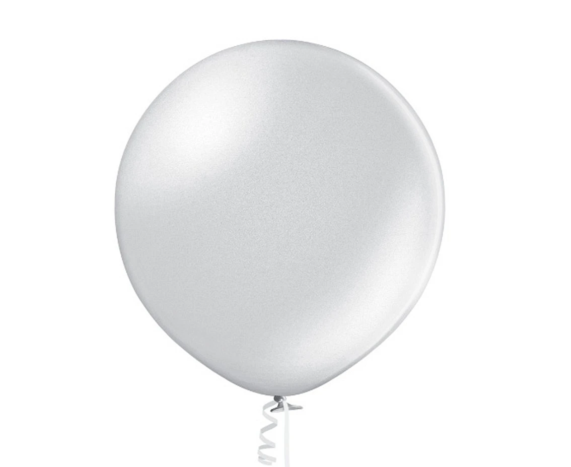 Balloons B&C 24", metallic platinum, 2pcs