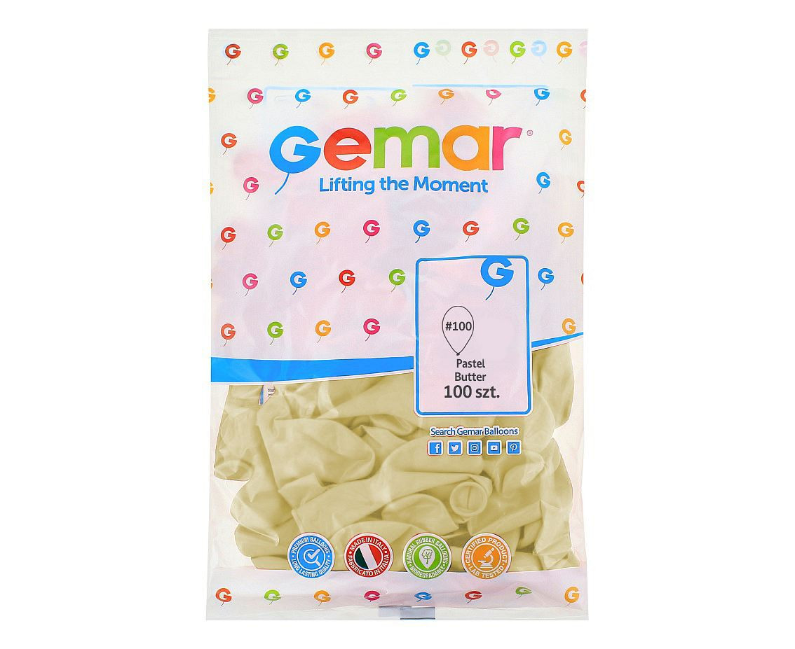 Balloons Gemar 12", pastel butter, 100pcs