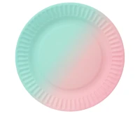 Paper plates ombre, 18 cm, 6 pcs