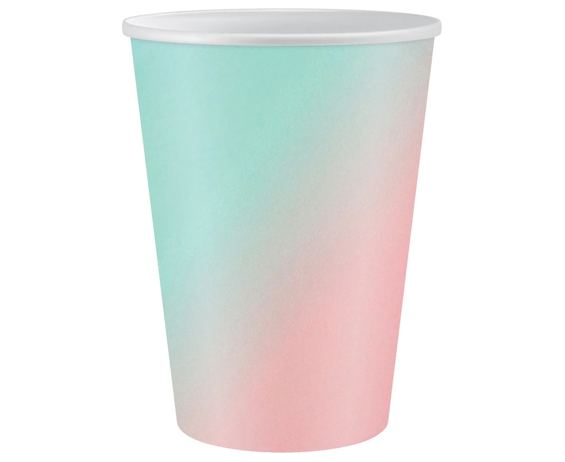 Paper cups ombre, 266 ml, 6 pcs