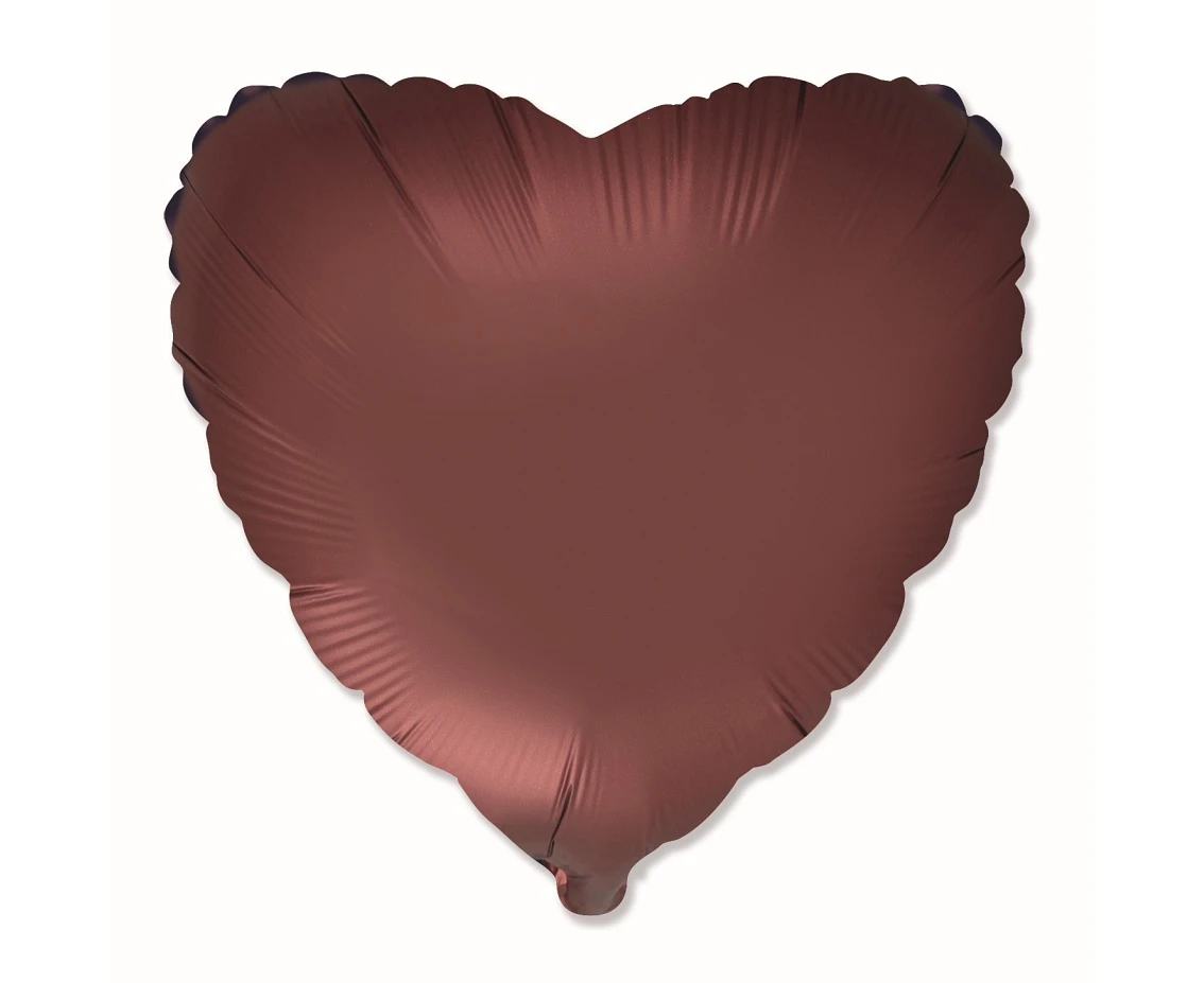Foil balloon 18" FX - Heart (rooibos), unpacked (flat) EOL