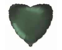 Foil balloon 18" FX - Heart (satin green),  unpacked (flat)