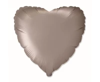 Foil balloon 18" FX - Heart (satin mushroom),  unpacked (flat)