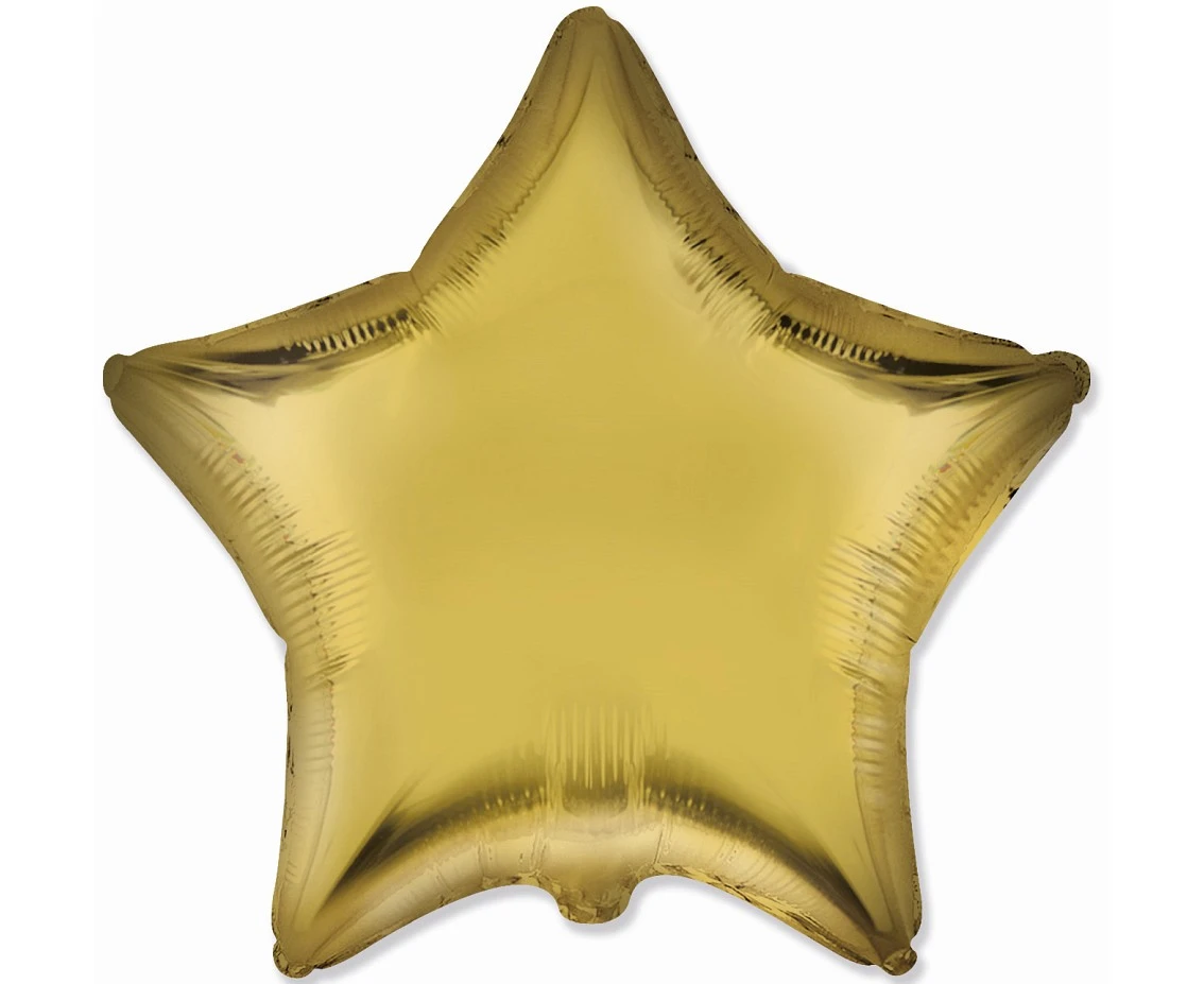 Foil balloon 18" FX - Star (satin citrus),  unpacked (flat)