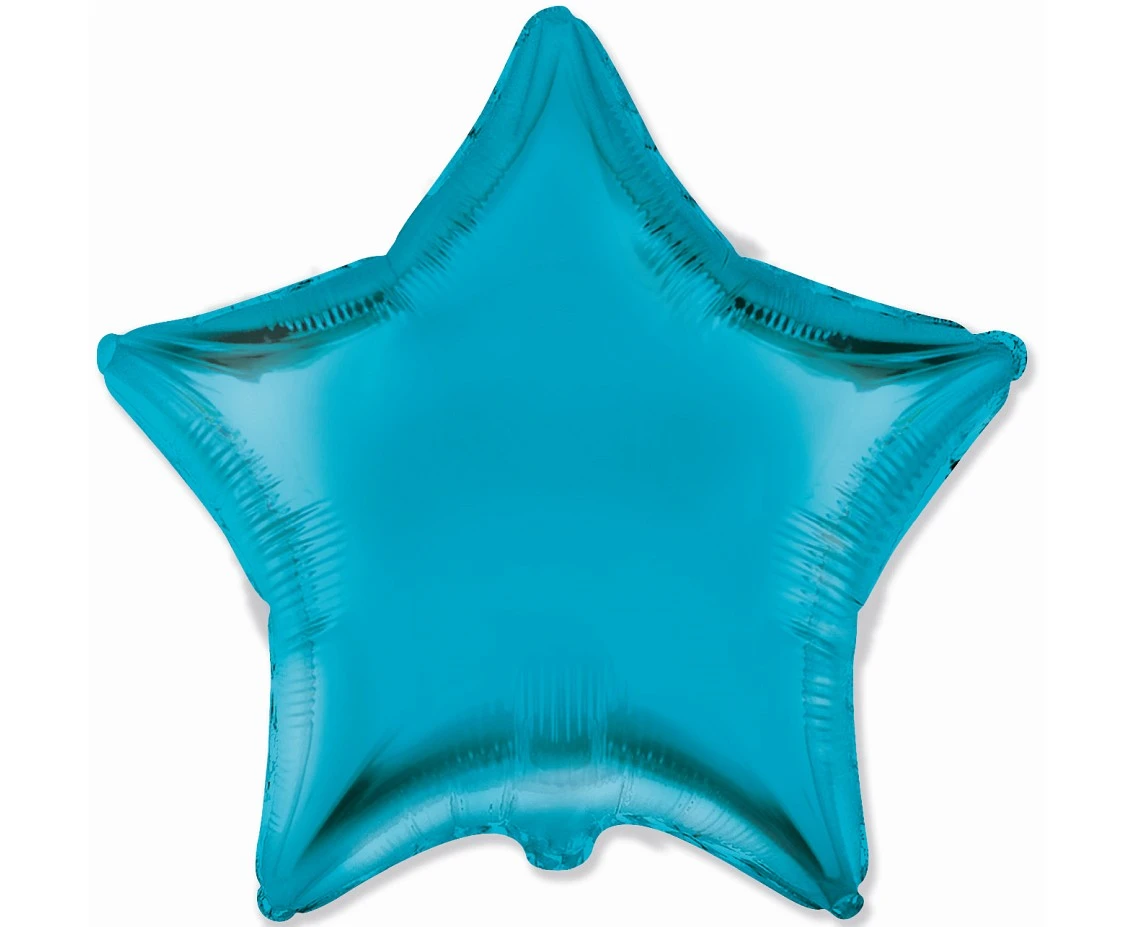Foil balloon 18" FX - Star (satin capri),  unpacked (flat)