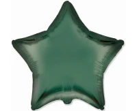 Foil balloon 18" FX - Star (satin green),  unpacked (flat)