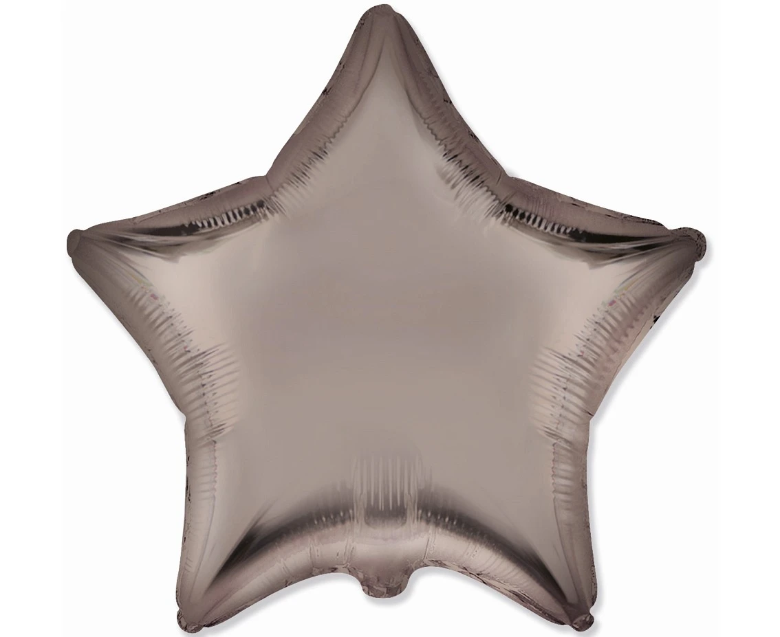 Foil balloon 18" FX - Star (satin mushroom),  unpacked (flat)