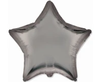 Foil balloon 18" FX - Star (satin steel gray),  unpacked (flat)